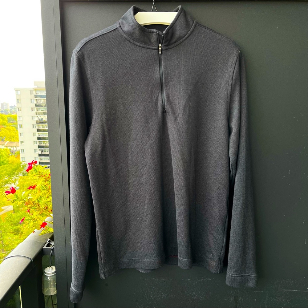 RHONE Sweater Mens M Black Commuter 1/4 Zip Pullover Long Sleeve Performance